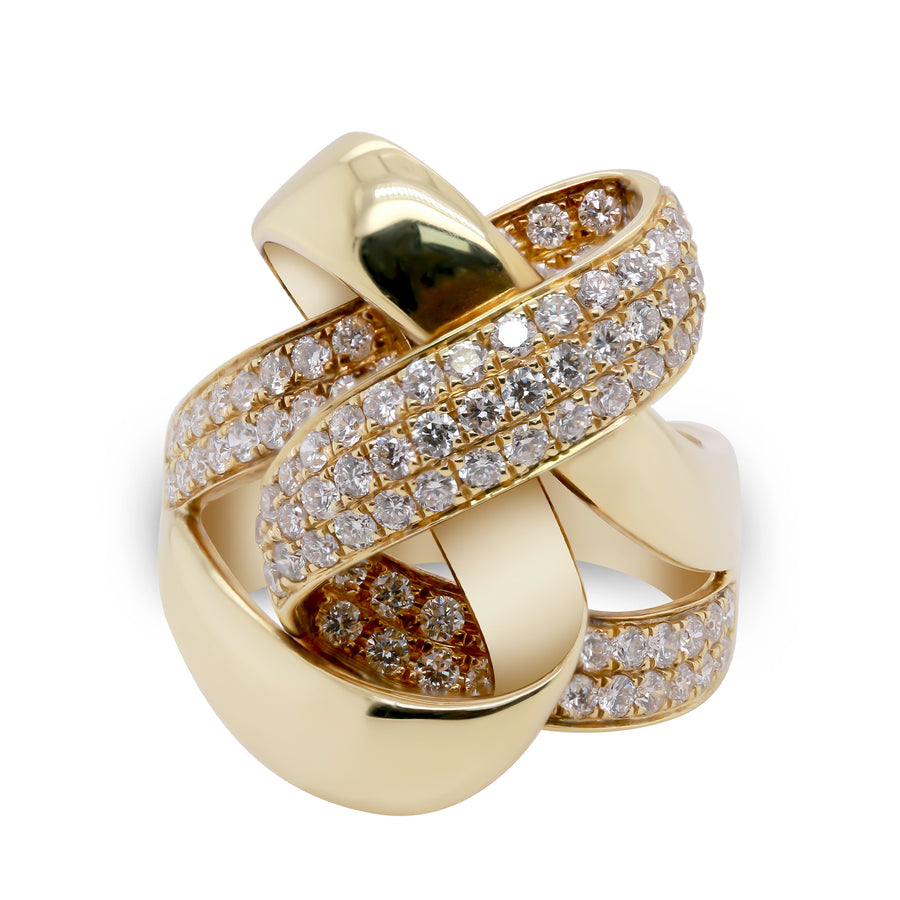 Juniper 18K Yellow Gold Round-Cut White Diamond Ring