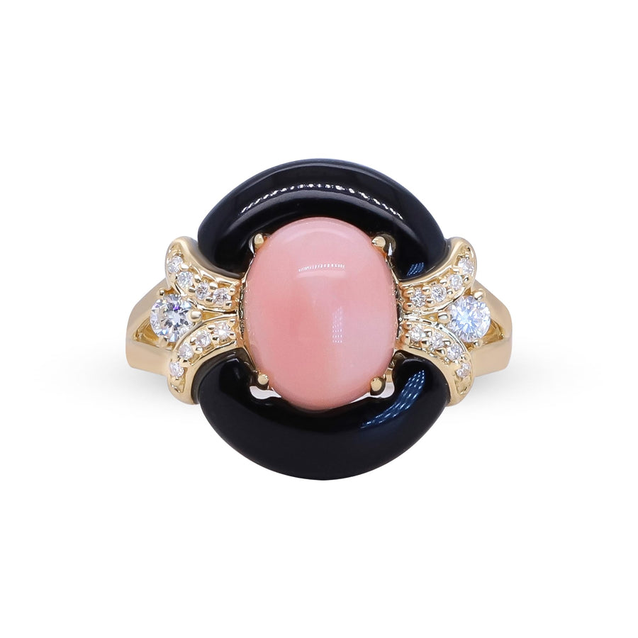 Alanna 14K Yellow Gold Oval-Cut Pink Opal Ring