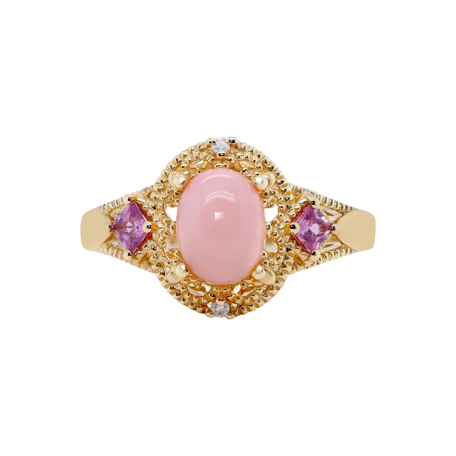 Melissa 14K Yellow Gold Oval-Cut Pink Opal Ring