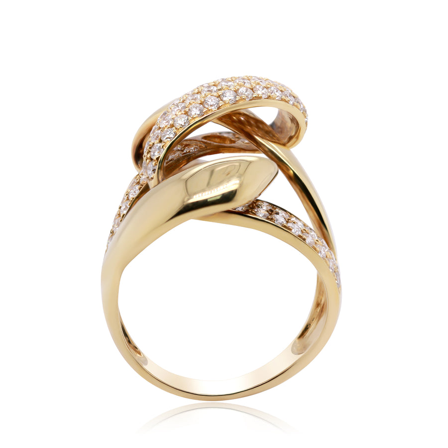 Juniper 18K Yellow Gold Round-Cut White Diamond Ring
