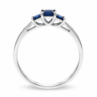 Nivea 10K White Gold square-Cut Ceylon Blue Sapphire Ring