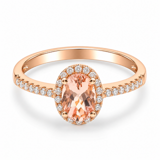 Ezra 14K Rose Gold Oval-Cut Madagascar Morganite Ring