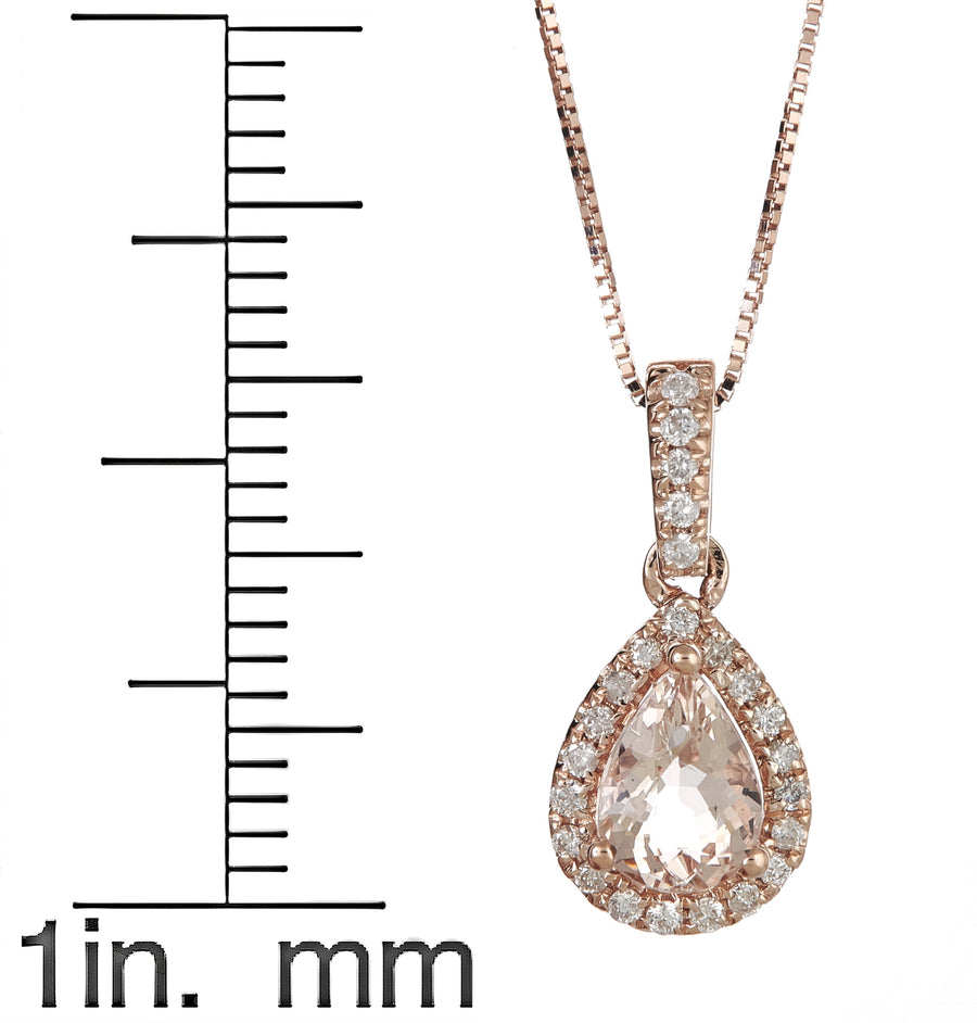 Ramona 14K Rose Gold Pear-cut Madagascar Morganite Pendant