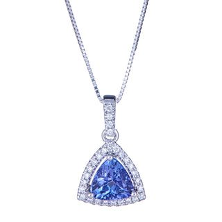 Madelyn 10K White Gold Trillion-Cut Tanzanite Pendant