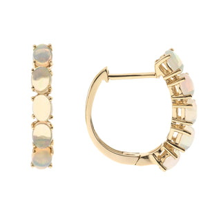 Treasure 10K Yellow Gold Oval-Cut Natural African Opal Earring