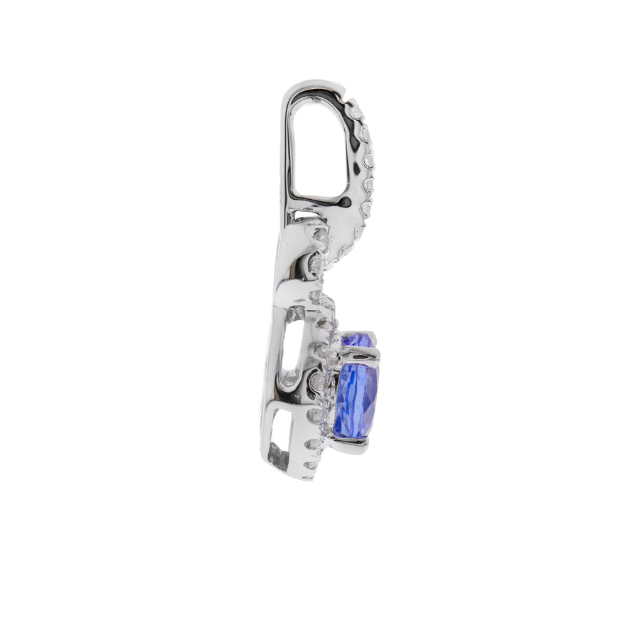 Aria 10K White Gold Round-Cut Tanzanite Pendant