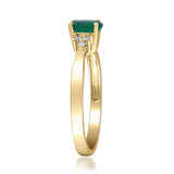 Radiant Elegance: Aliana 10K Yellow Gold Ring with Oval-Cut Natural Zambian Emerald