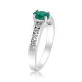 Enchanting Elegance: Joyce 14K White Gold Oval-Cut Emerald Ring