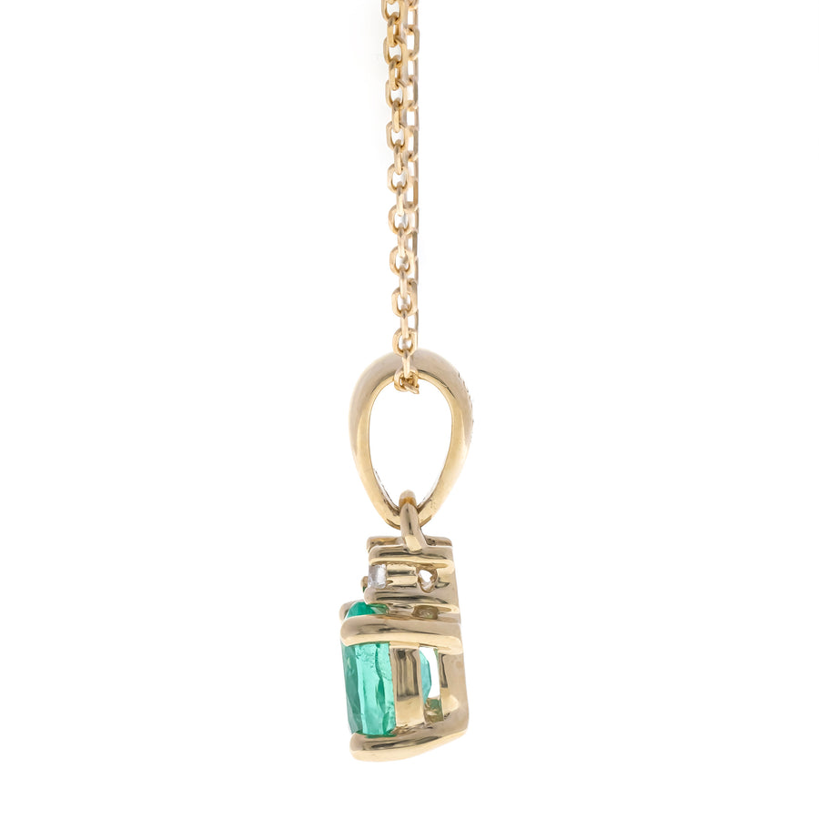 Willow 10K Yellow Gold Oval-Cut Emerald Pendant