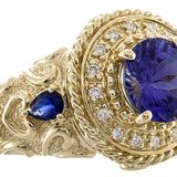 Kylie 14K Yellow Gold Round-cut Tanzanian TanzaniteRing