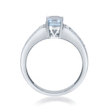 Charlie 10K White Gold Emerald-Cut Aquamarine Ring