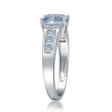 Charlie 10K White Gold Emerald-Cut Aquamarine Ring