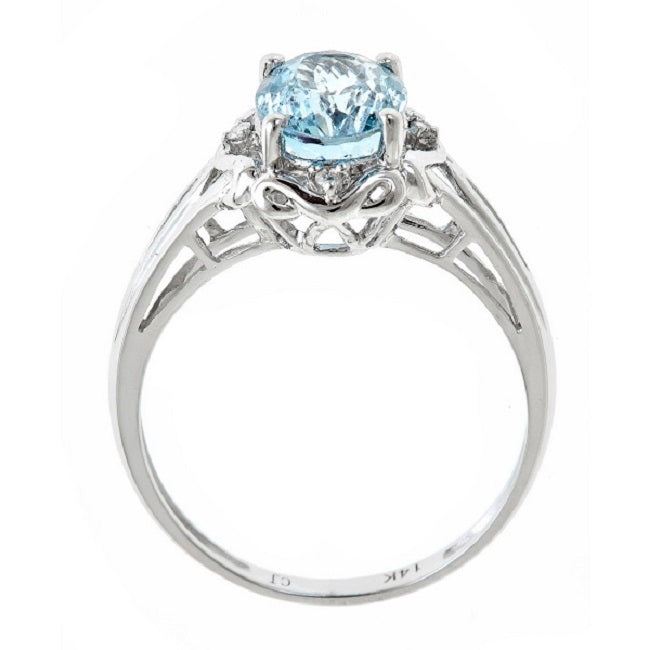 Margaret 14K White Gold Oval-Cut Aquamarine Ring