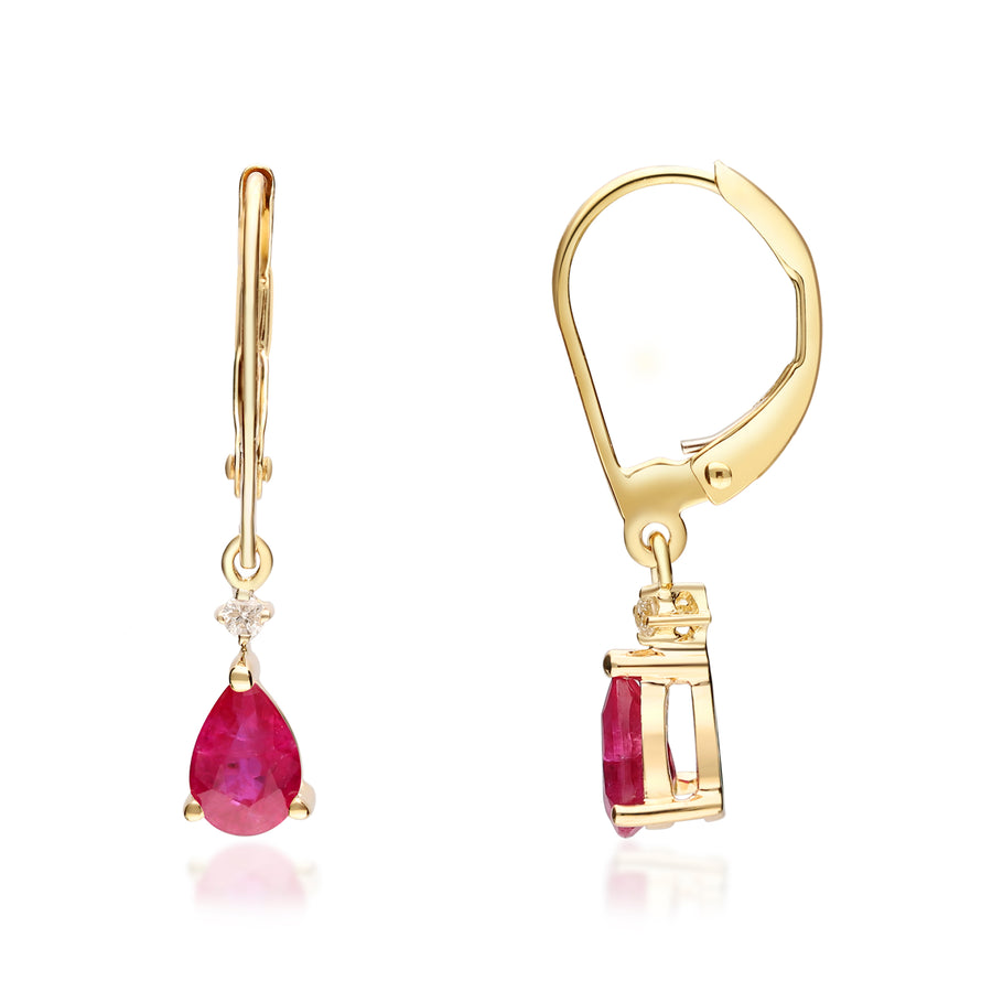 Avery 14K Yellow Gold Pear-Cut Mozambique Ruby Earrings