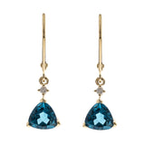 Layla 14K White Gold Trillion-Cut Brazilian London Blue Topaz Earrings