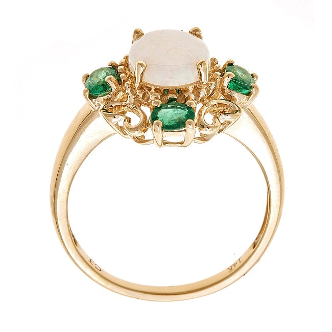 Amelia 14K Yellow Gold Oval-Cut Opal Ring