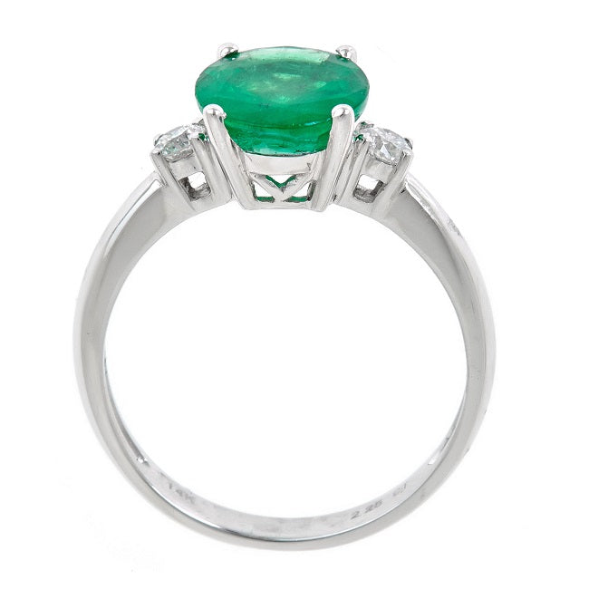 Radiant Splendor 14K White Gold Emerald Ring