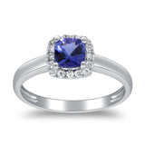 Amari 10K White Gold Cushion-Cut Tanzanian Tanzanite Ring