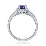 Amari 10K White Gold Cushion-Cut Tanzanian Tanzanite Ring