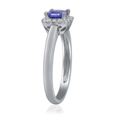 Amari 10K White Gold Cushion-Cut Tanzanian Tanzanite Ring