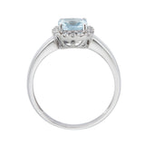 Jamie 10K White Gold Cushion-Cut Brazilian Aquamarine Ring