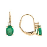 Mackenzie 10K Yellow Gold Oval-Cut Emerald Earring