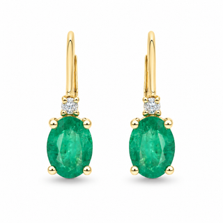 Mackenzie 10K Yellow Gold Oval-Cut Emerald Earring