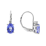 Brookes 10K White Gold Oval-Cut Tanzanian Tanzanite Earring