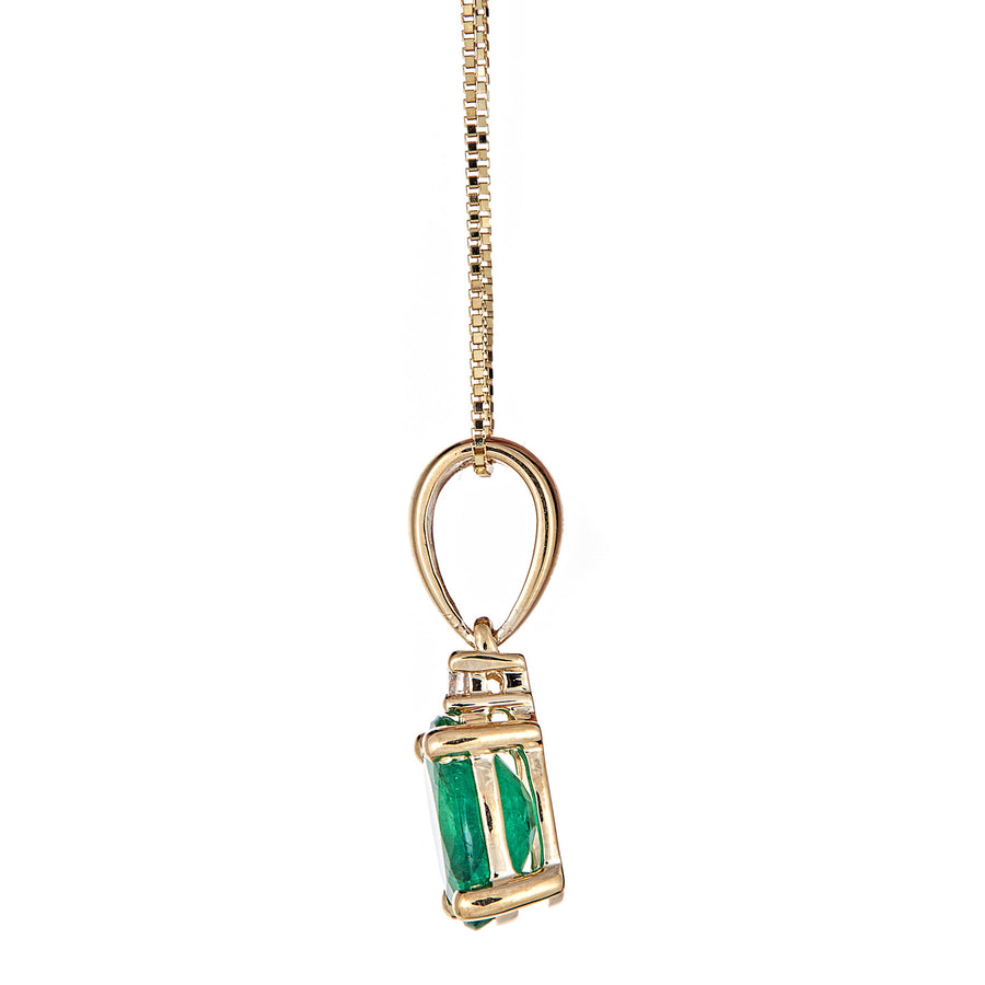 Layla 10K Yellow Gold Oval-Cut Emerald Pendant