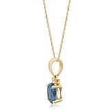Emilia 10K Yellow Gold Oval-Cut Brazilian London Blue Topaz Pendant