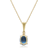 Emilia 10K Yellow Gold Oval-Cut Brazilian London Blue Topaz Pendant