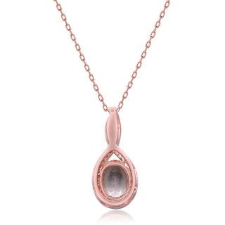 Joyce 10K Rose Gold Oval-Cut Madagascar Morganite Pendant