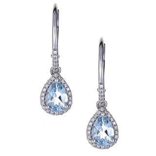 Julia 14K White Gold Pear-Cut Aquamarine Earrings