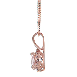 Gabriella 10K Rose Gold Round-Cut Morganite Pendant