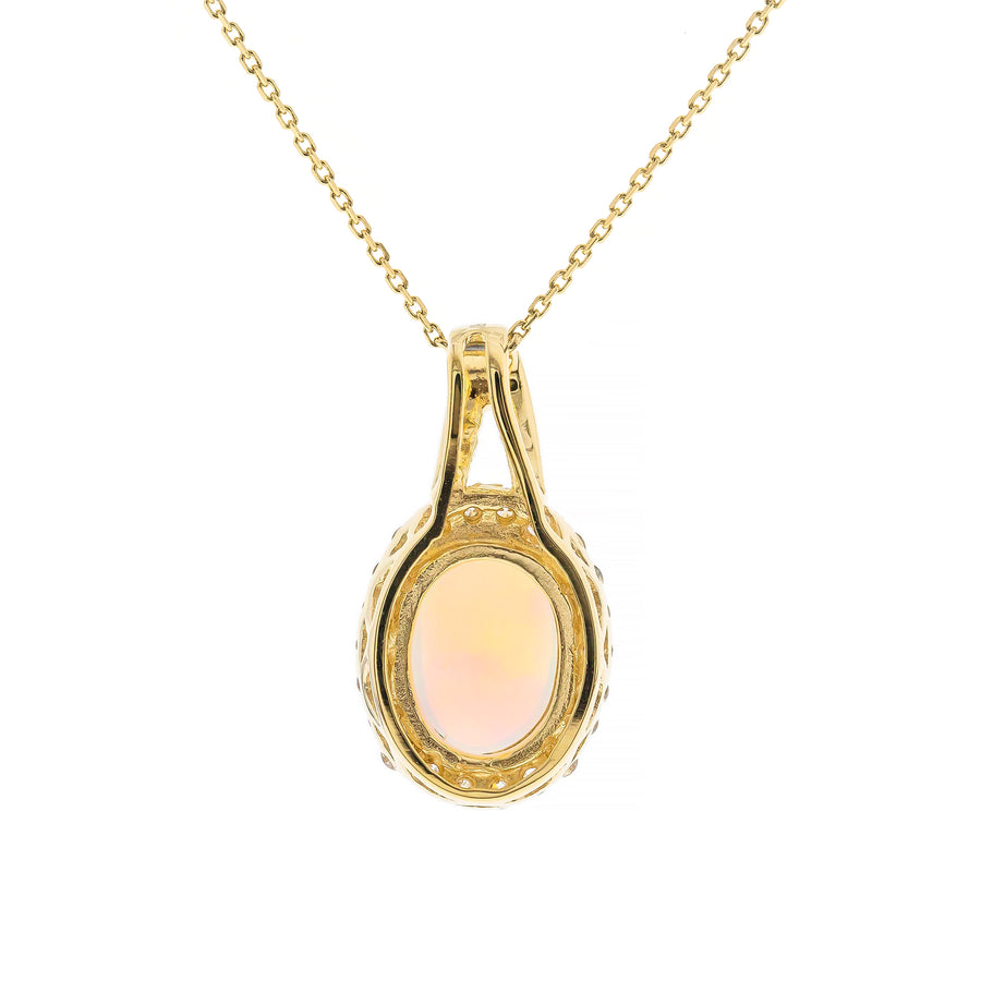 Amelia 14K Yellow Gold Oval-Cut Ethiopian Opal Pendant