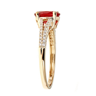 Esme 14K Yellow Gold Oval-Cut Mexican Fire Opal Ring