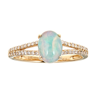Emily 10K Yellow Gold Oval-Cut Ethiopian Opal Ring
