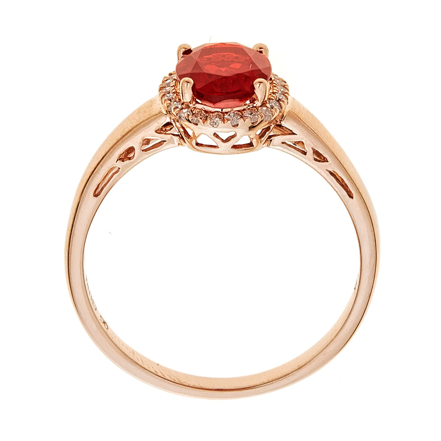 Savannah 14K Rose Gold Oval-Cut Mexican Fire Opal Ring