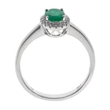 Miranda 10K White Gold Oval-Cut Natural Zambian Emerald Ring