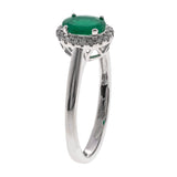 Miranda 10K White Gold Oval-Cut Natural Zambian Emerald Ring