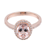 Ada 10K Rose Gold Oval-Cut Madagascar Morganite Ring