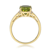 Vienna 10K Yellow Gold Round-Cut Manchurian Peridot Ring
