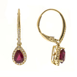 Abigail 10K Yellow Gold Pear-Cut Ruby Earrings