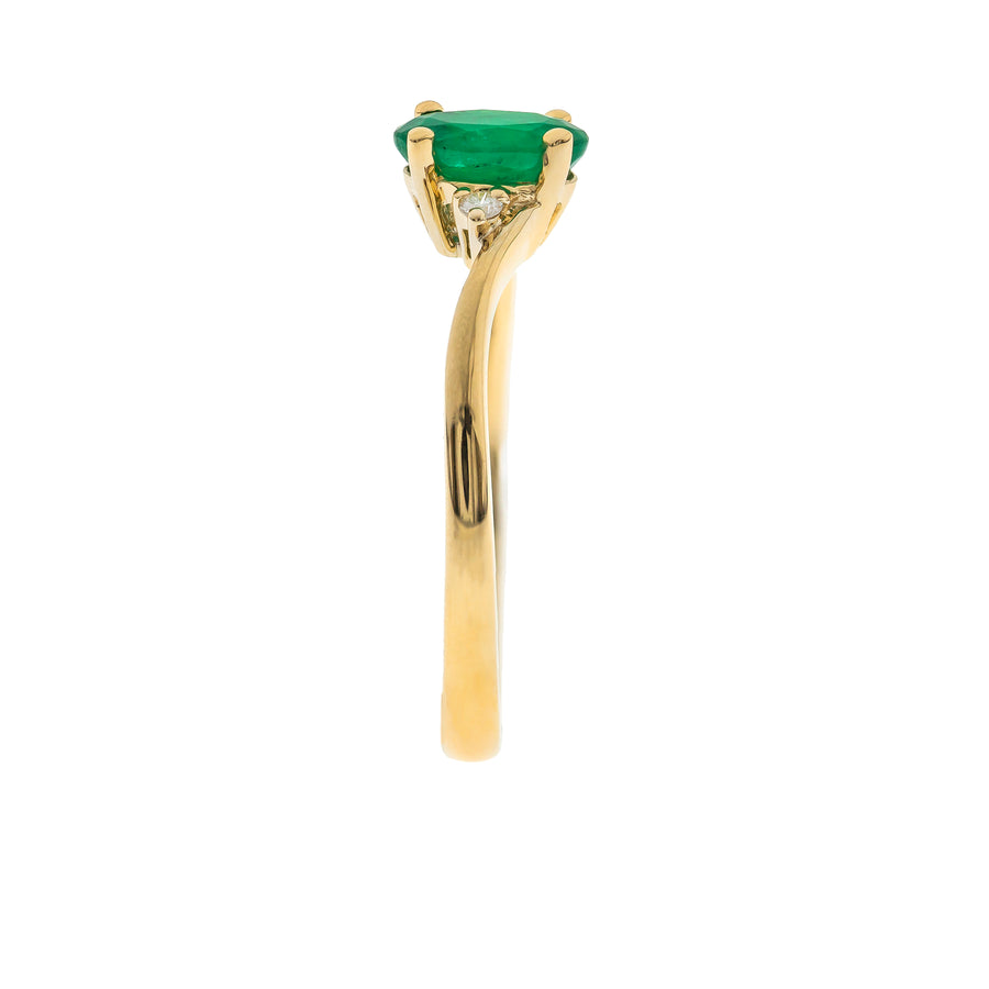 Victoria 14K Yellow Gold Oval-Cut Emerald Ring