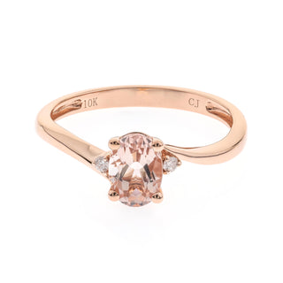 Kaylee 10K Rose Gold Oval-Cut Madagascar Morganite Ring