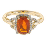 Emery 14K Yellow Gold Cushion-Cut Mexican Fire Opal Ring