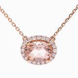 Malani 10K Rose Gold Oval-Cut Madagascar Morganite Pendant