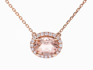 Malani 10K Rose Gold Oval-Cut Madagascar Morganite Pendant