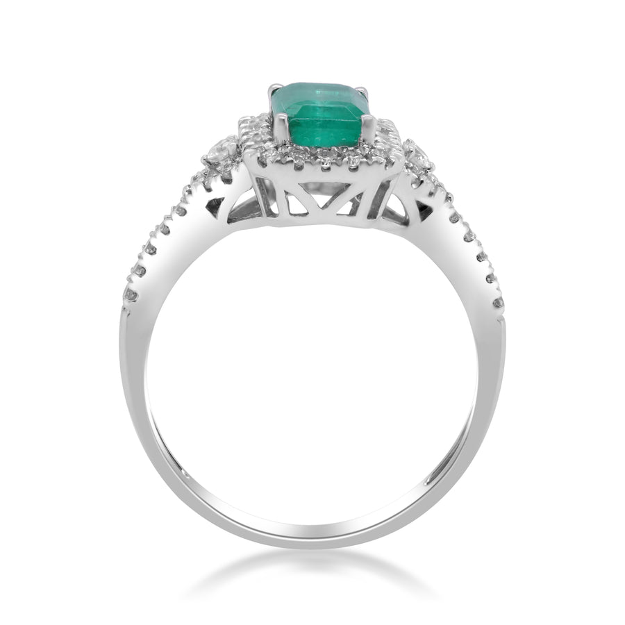 Emilia 14K White Gold Emerald-Cut Emerald Ring