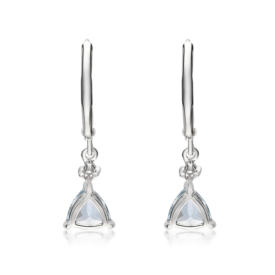 Penelope 14K White Gold Trillion-Cut Aquamarine Earring